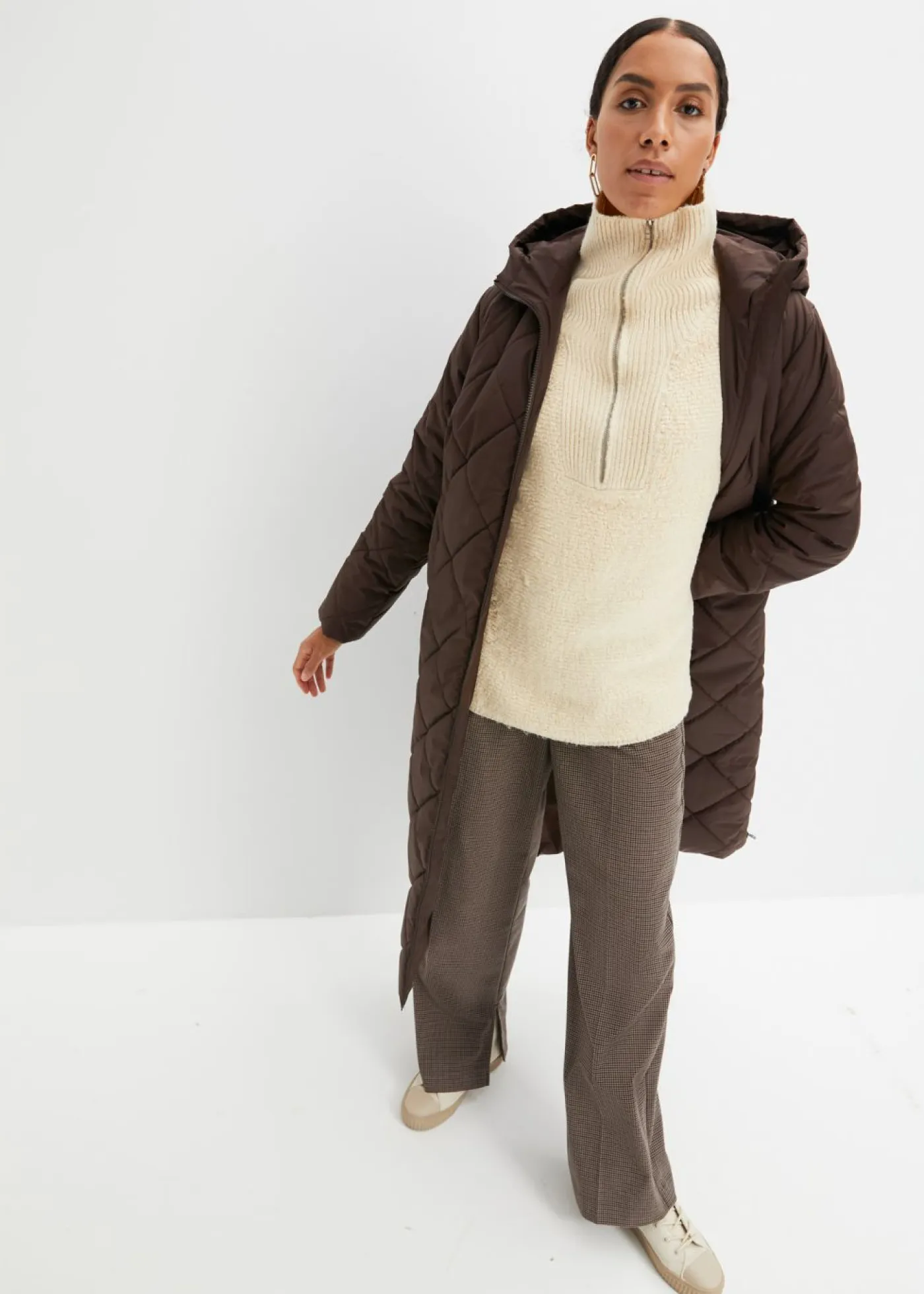 Discount Abrigo acolchado y guateado, largo y con capucha Mujer Chaquetas Y Abrigos