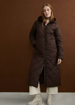 Discount Abrigo acolchado y guateado, largo y con capucha Mujer Chaquetas Y Abrigos