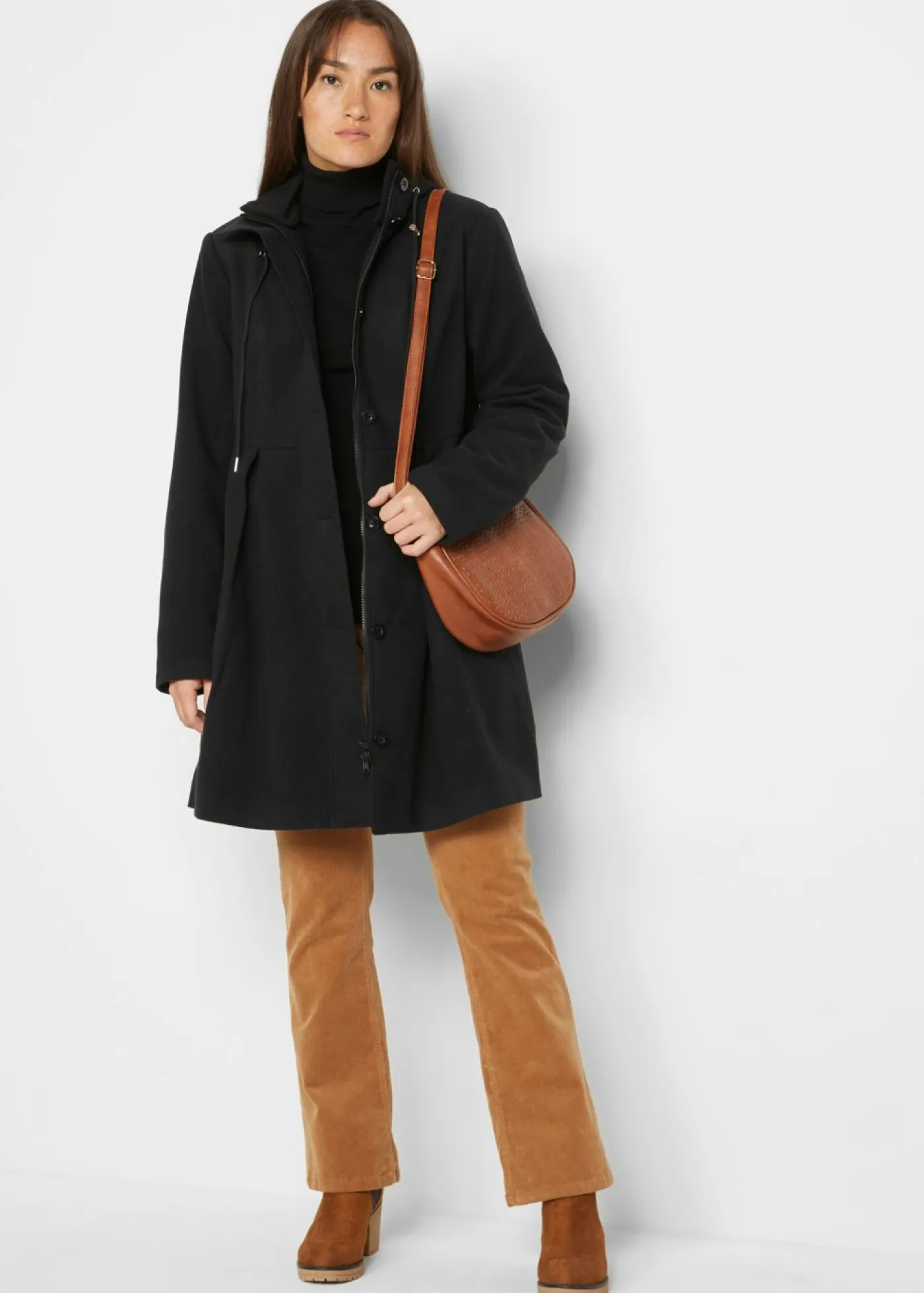 Hot Abrigo con capucha y pinzas Mujer Chaquetas Y Abrigos