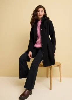 Hot Abrigo con capucha y pinzas Mujer Chaquetas Y Abrigos