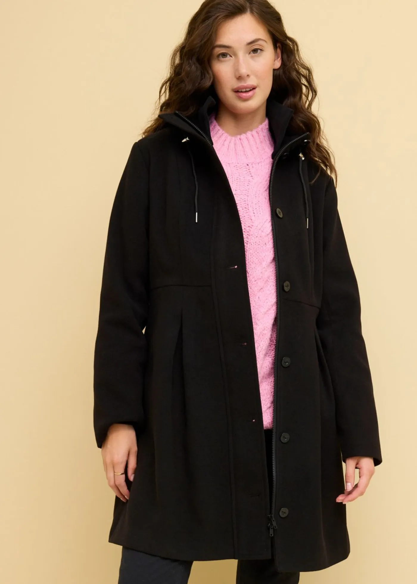 Hot Abrigo con capucha y pinzas Mujer Chaquetas Y Abrigos
