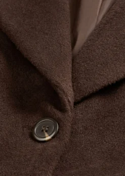 New Abrigo corto con aspecto de lana Mujer Chaquetas Y Abrigos