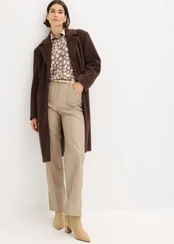 New Abrigo corto con aspecto de lana Mujer Chaquetas Y Abrigos