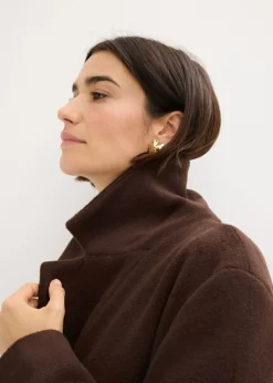 New Abrigo corto con aspecto de lana Mujer Chaquetas Y Abrigos
