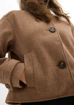 Best Abrigo corto con aspecto de lana Mujer Chaquetas Y Abrigos|Novedades
