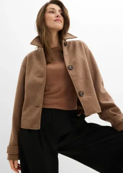 Best Abrigo corto con aspecto de lana Mujer Chaquetas Y Abrigos|Novedades