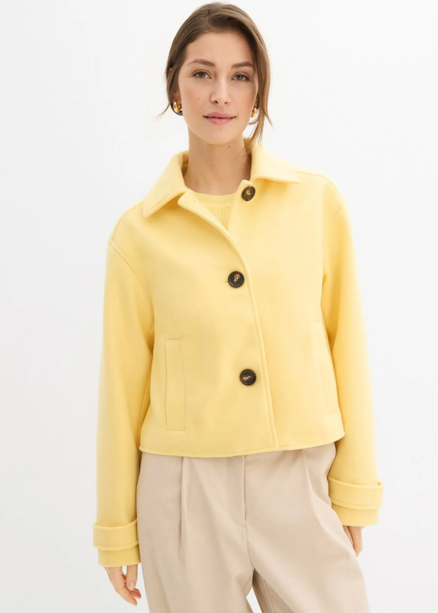 Online Abrigo corto con aspecto de lana Mujer Chaquetas Y Abrigos|Novedades