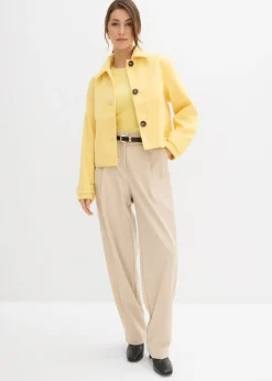 Online Abrigo corto con aspecto de lana Mujer Chaquetas Y Abrigos|Novedades