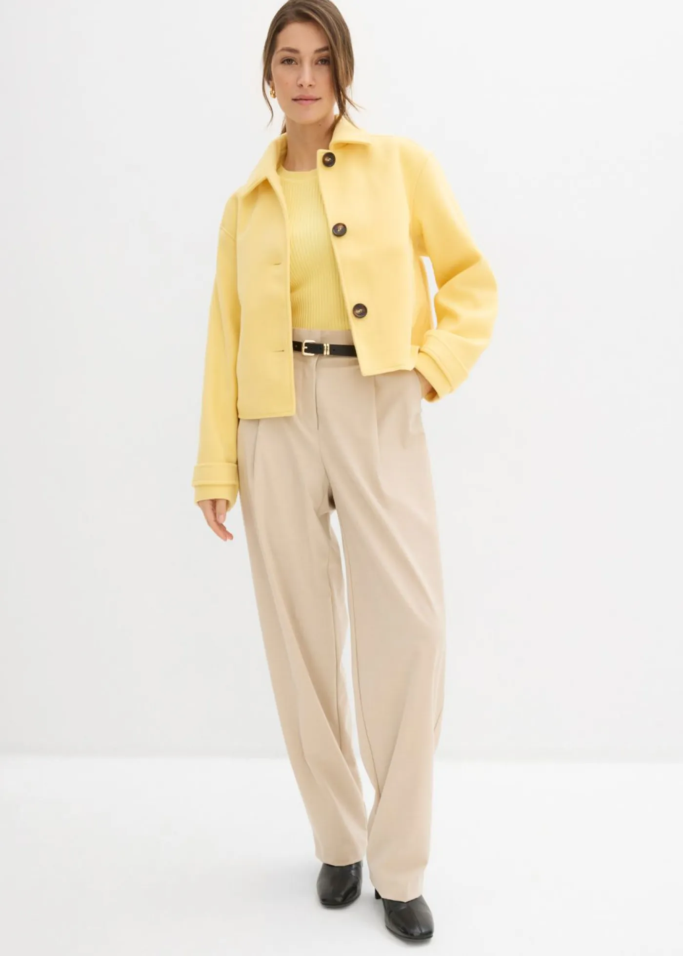 Online Abrigo corto con aspecto de lana Mujer Chaquetas Y Abrigos|Novedades