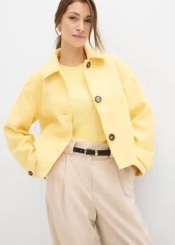 Online Abrigo corto con aspecto de lana Mujer Chaquetas Y Abrigos|Novedades