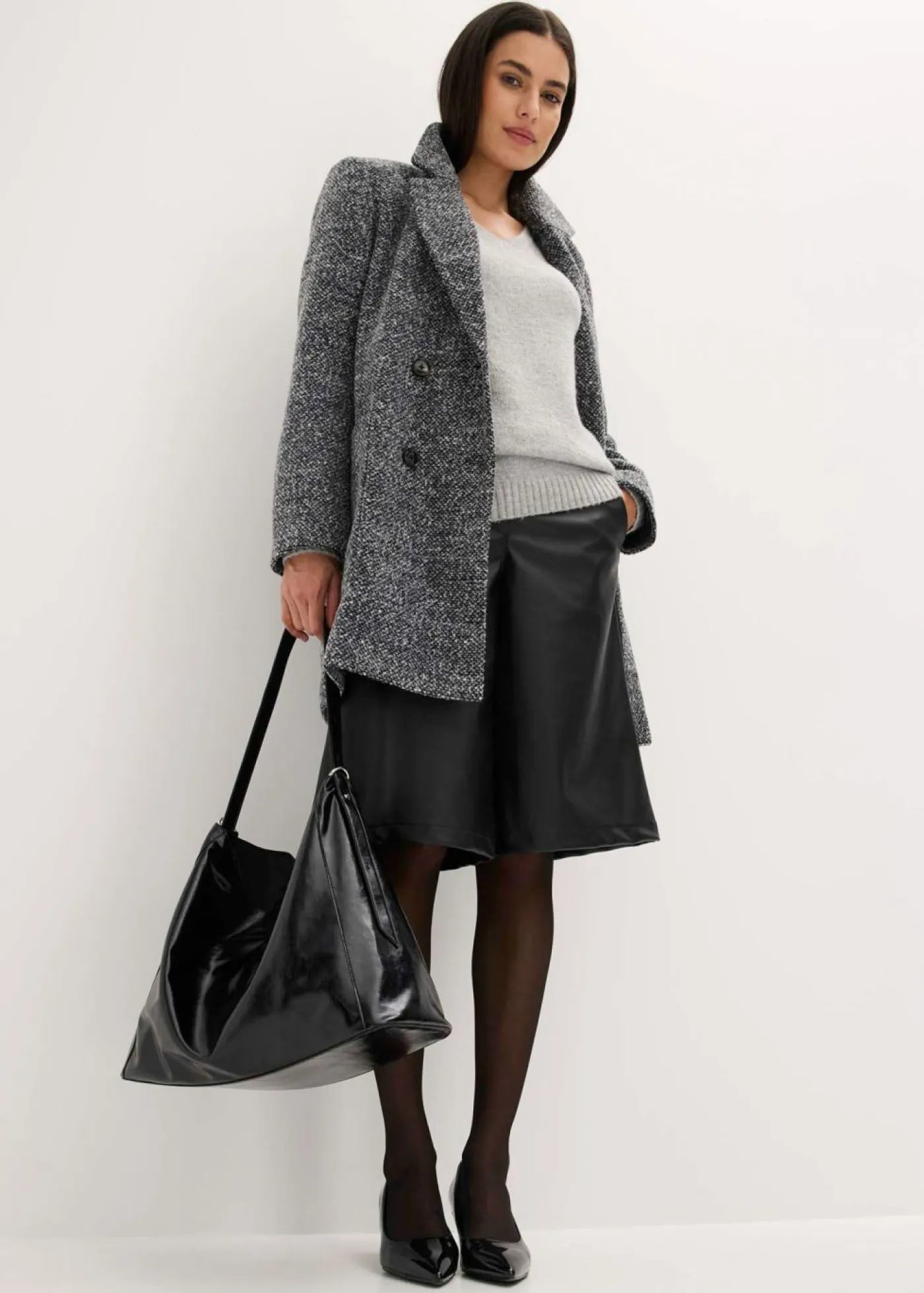 Hot Abrigo corto con aspecto de lana Mujer Chaquetas Y Abrigos