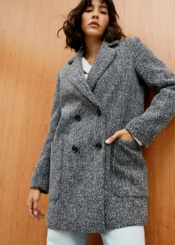 Hot Abrigo corto con aspecto de lana Mujer Chaquetas Y Abrigos