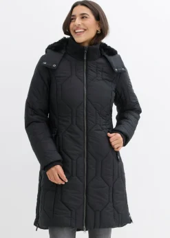 Discount Abrigo corto con guateado de rombos y cremalleras laterales Mujer Chaquetas Y Abrigos