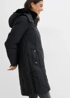 Discount Abrigo corto con guateado de rombos y cremalleras laterales Mujer Chaquetas Y Abrigos