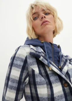Hot Abrigo corto de invierno con lana dos en uno Mujer Chaquetas Y Abrigos