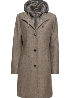 Best Abrigo corto de invierno con aspecto de lana y diseño 2 en 1 Mujer Chaquetas Y Abrigos