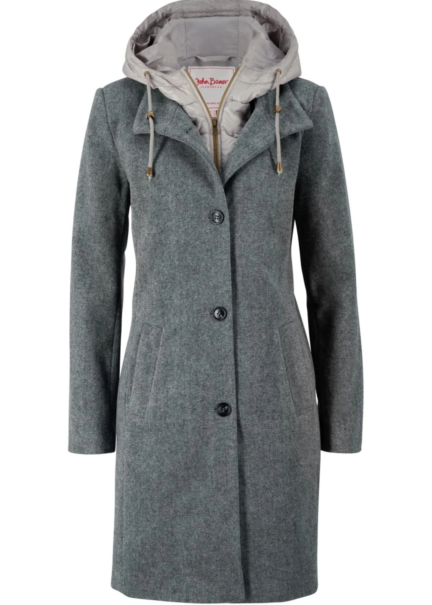 Clearance Abrigo corto de invierno con aspecto de lana y diseño 2 en 1 Mujer Chaquetas Y Abrigos