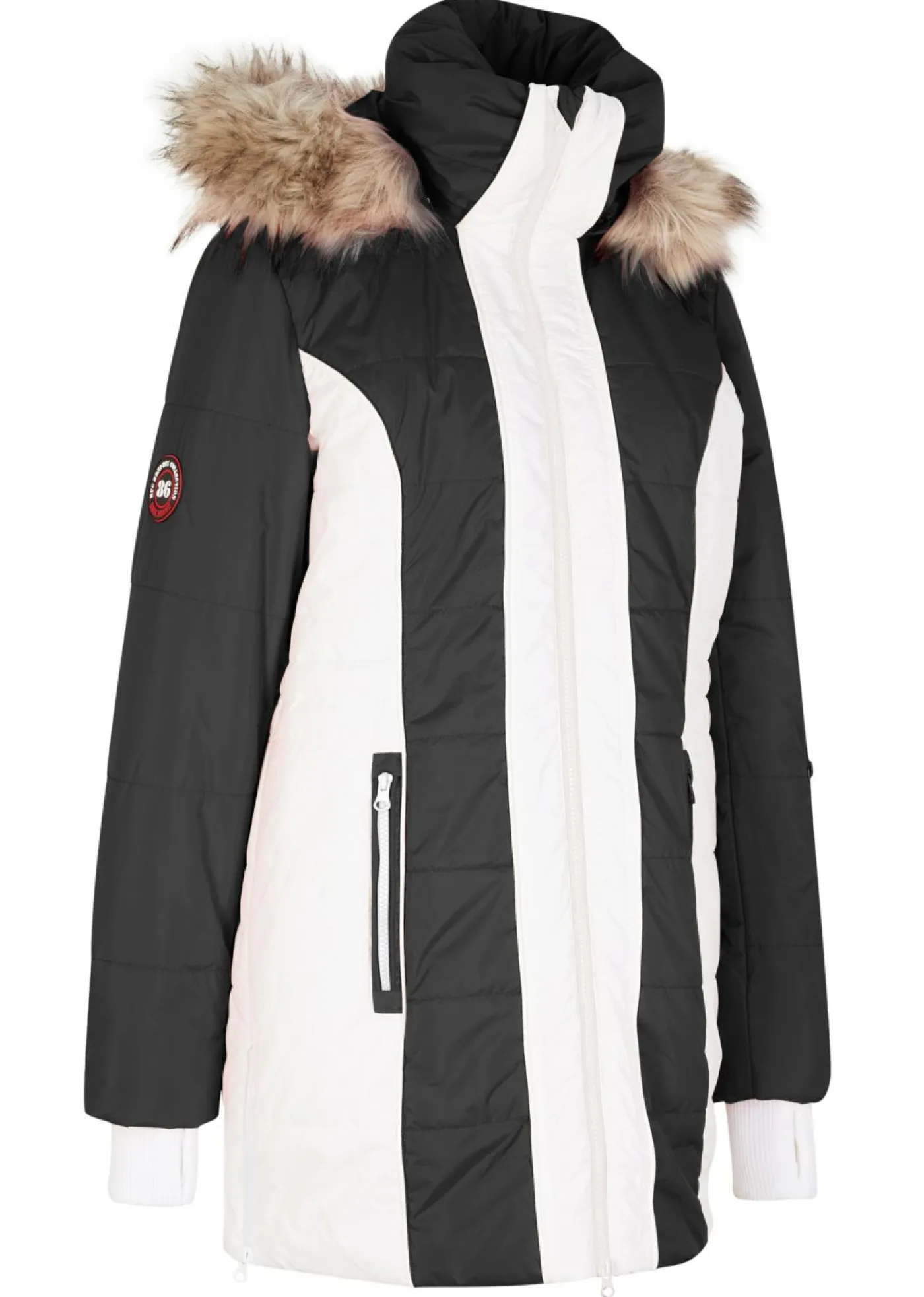 Clearance Abrigo corto para exteriores con pelo sintético y material impermeable Mujer Chaquetas Y Abrigos