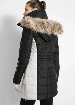 Clearance Abrigo corto para exteriores con pelo sintético y material impermeable Mujer Chaquetas Y Abrigos