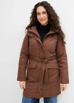 Hot Abrigo corto para exteriores con cinturón, material impermeable y forro de leopardo Mujer Chaquetas Y Abrigos