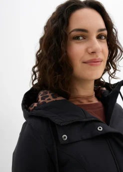 New Abrigo corto para exteriores con cinturón, material impermeable y forro de leopardo Mujer Chaquetas Y Abrigos