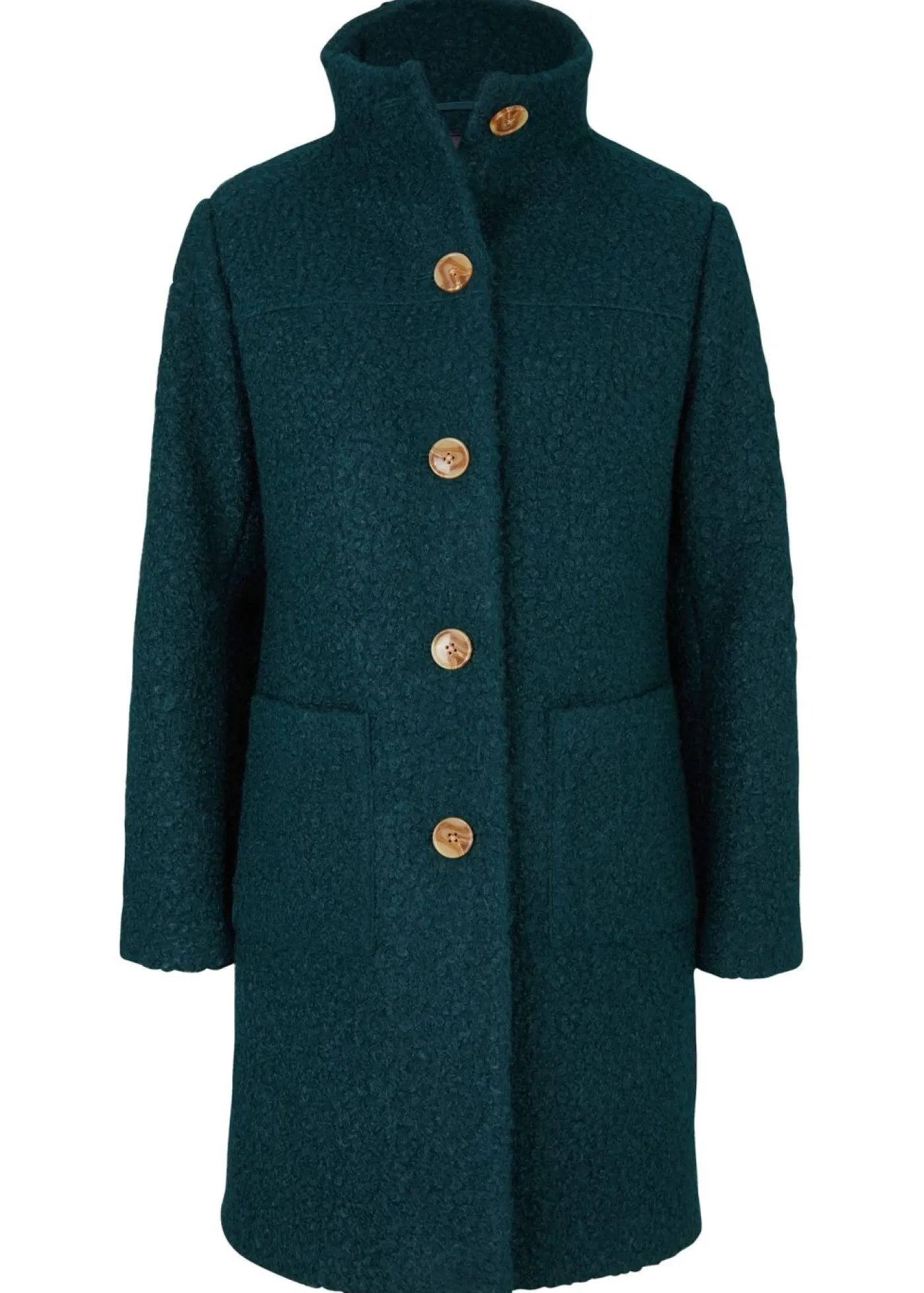 Hot Abrigo de bouclé con bolsillos Mujer Chaquetas Y Abrigos