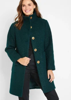 Hot Abrigo de bouclé con bolsillos Mujer Chaquetas Y Abrigos