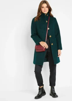 Hot Abrigo de bouclé con bolsillos Mujer Chaquetas Y Abrigos