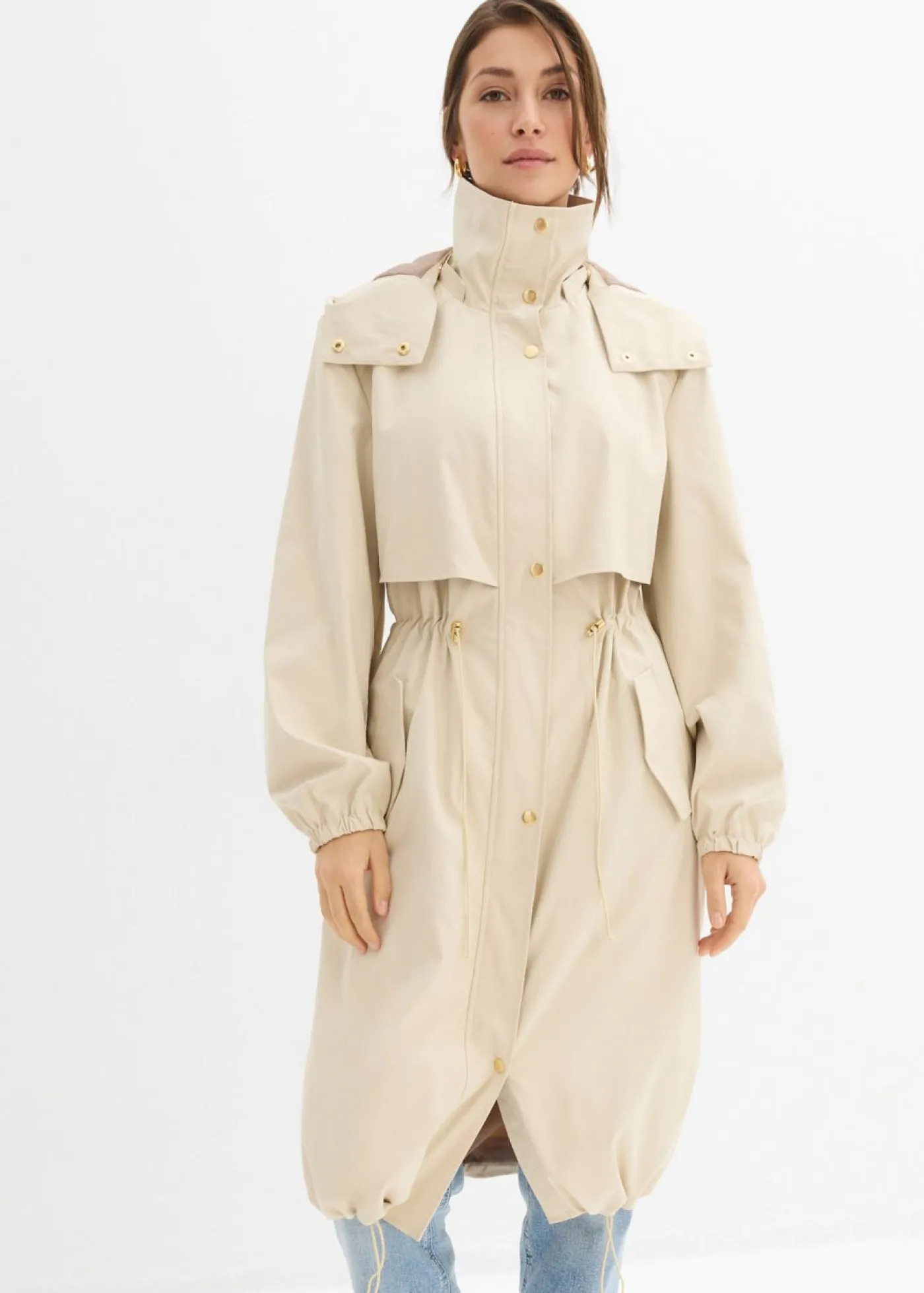 Outlet Abrigo de entretiempo con capucha desmontable Mujer Chaquetas Y Abrigos