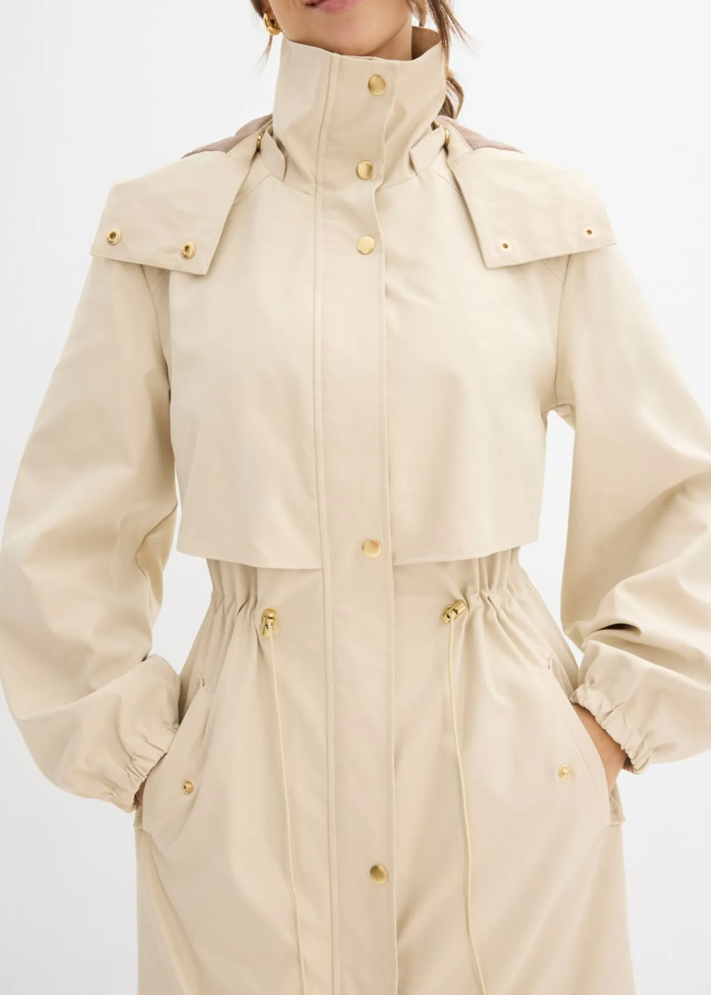 Outlet Abrigo de entretiempo con capucha desmontable Mujer Chaquetas Y Abrigos