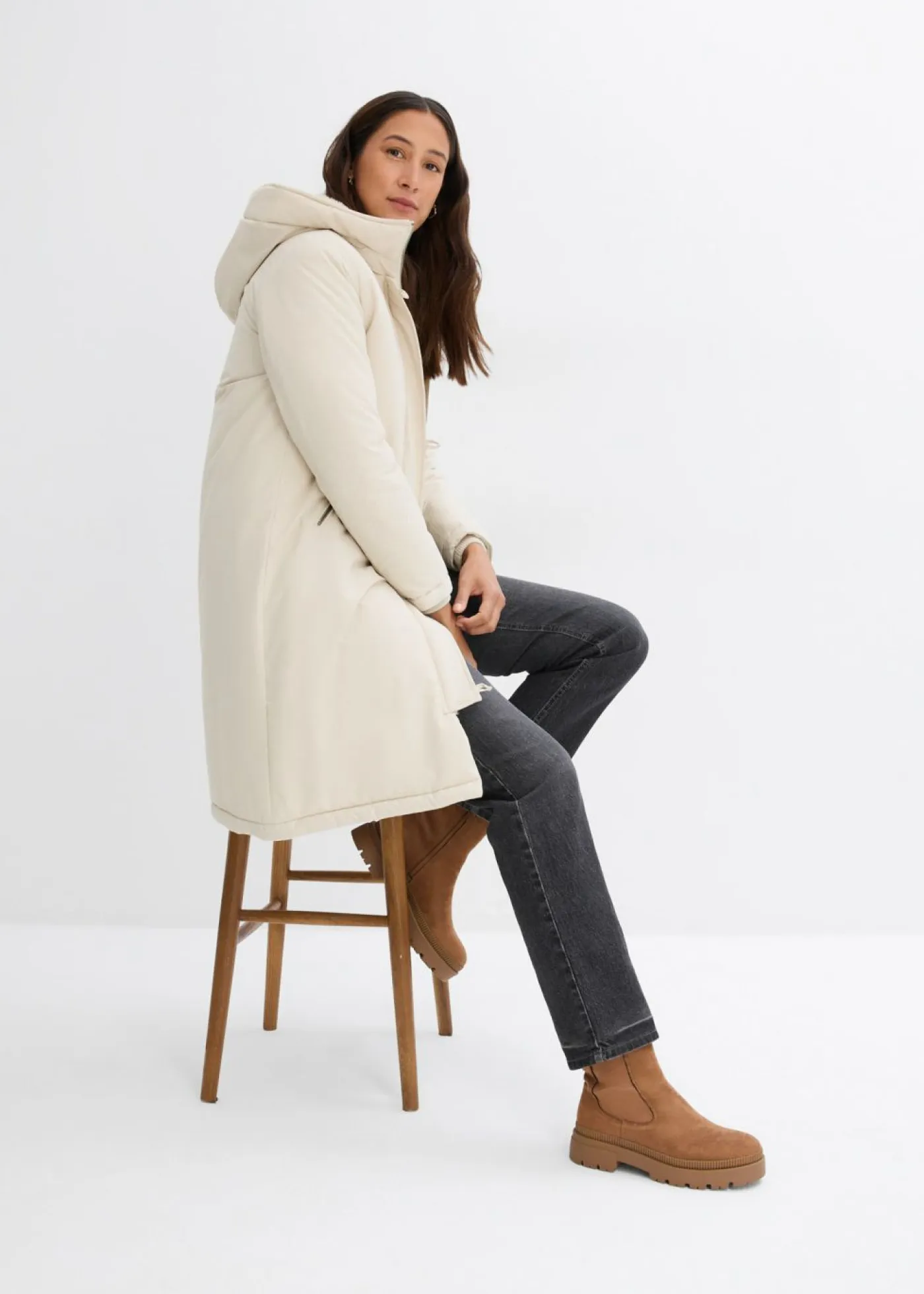 Clearance Abrigo de invierno con forro de peluche en la capucha Mujer Chaquetas Y Abrigos