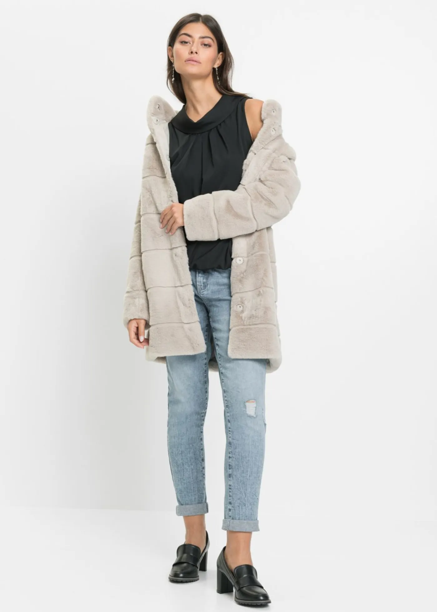New Abrigo de pelo sintético Mujer Chaquetas Y Abrigos