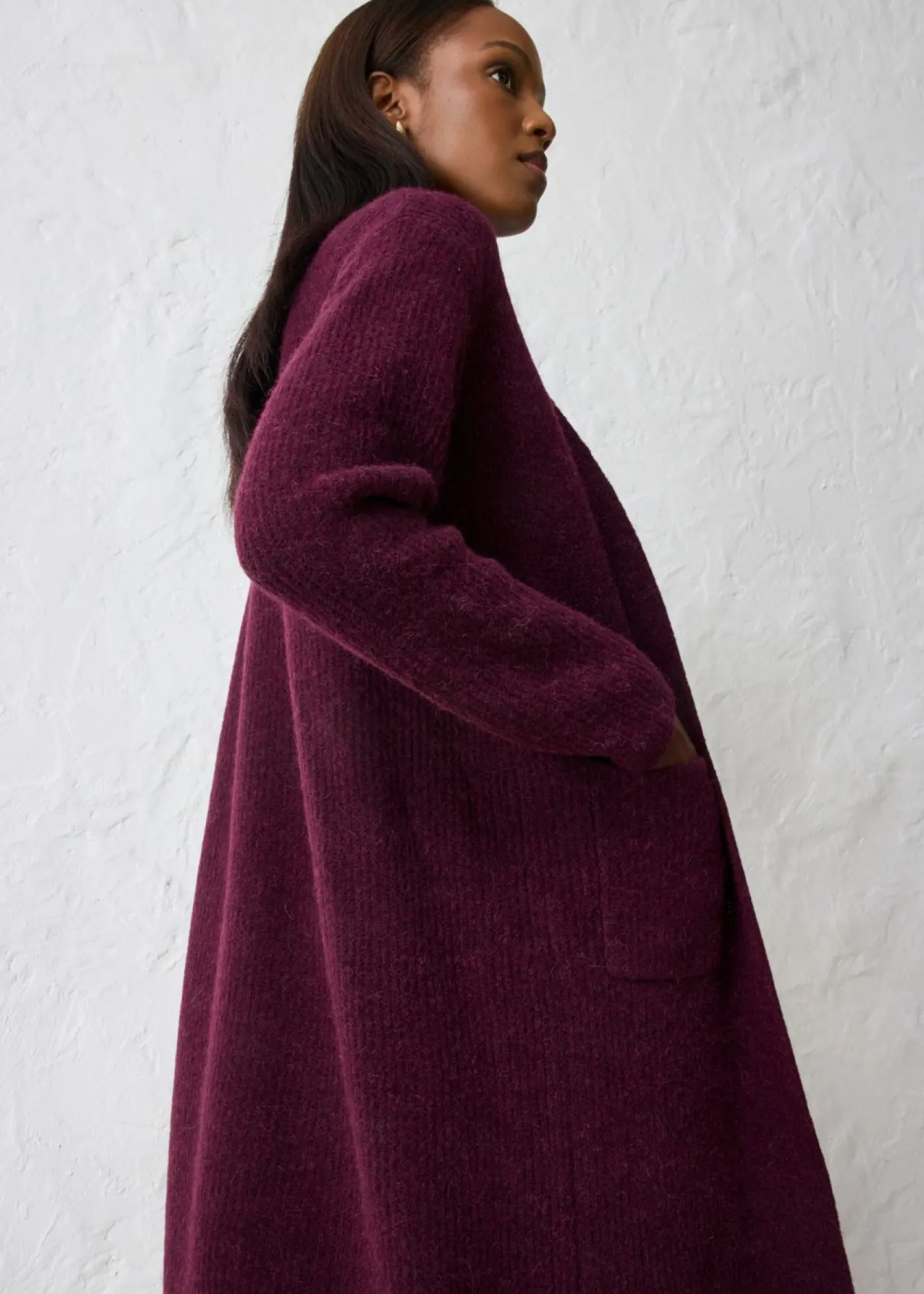 Abrigo de punto con alpaca Mujer Premium|Jerséis