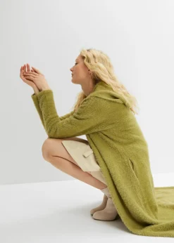 Abrigo de punto en suave hilo metálico Mujer Jerséis|Ropa De Punto