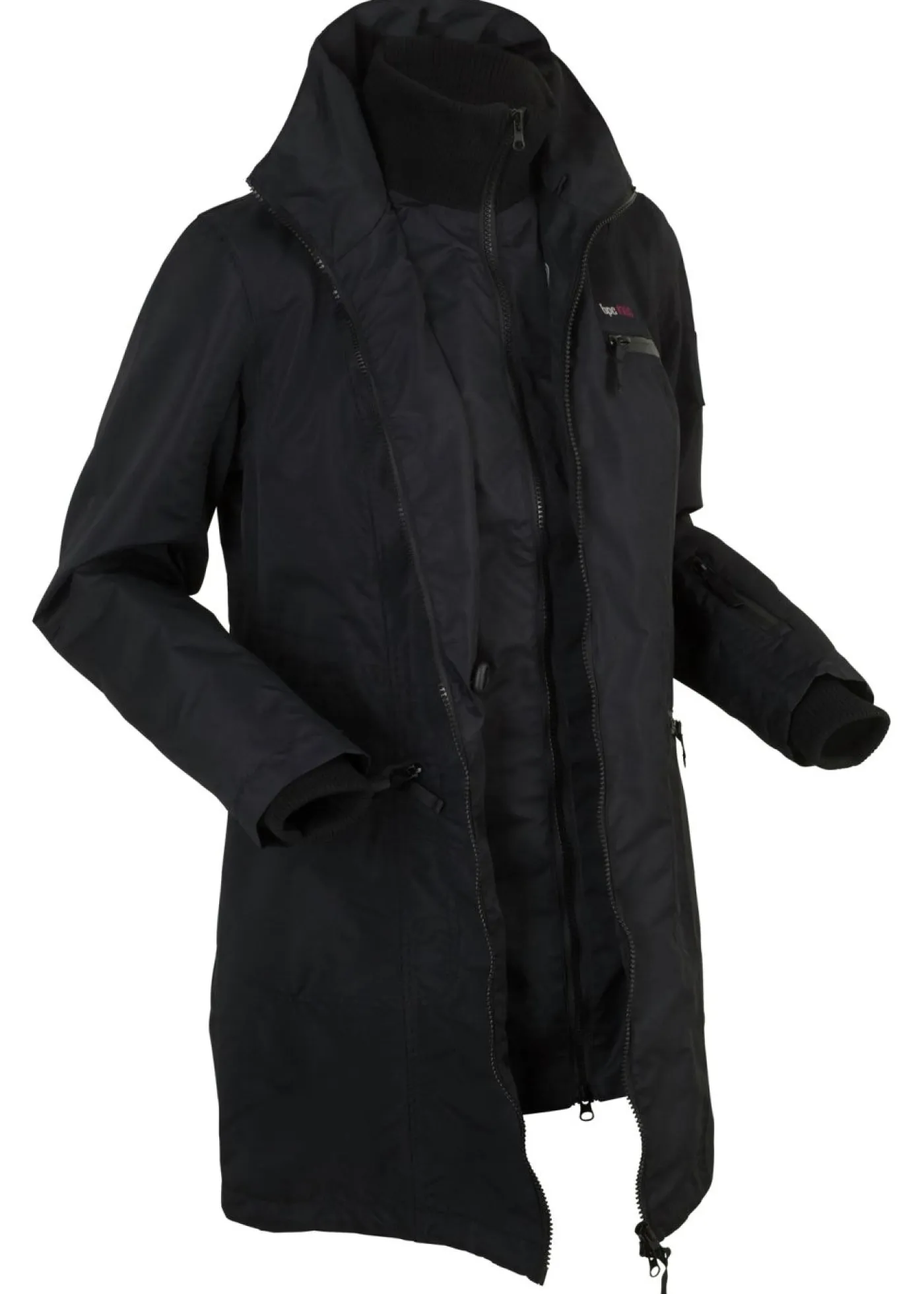 Abrigo funcional de entretiempo con capucha, aspecto 2 en 1, impermeable Mujer Chaquetas Y Abrigos