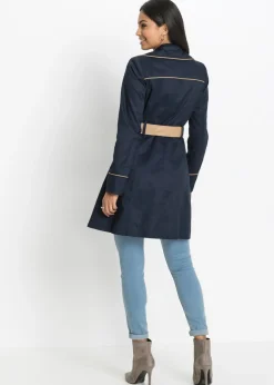 Online Abrigo gabardina de doble botonadura Mujer Chaquetas Y Abrigos