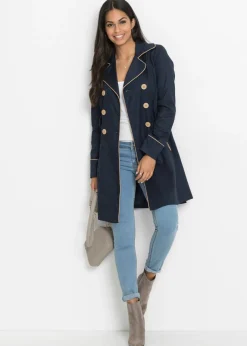 Online Abrigo gabardina de doble botonadura Mujer Chaquetas Y Abrigos