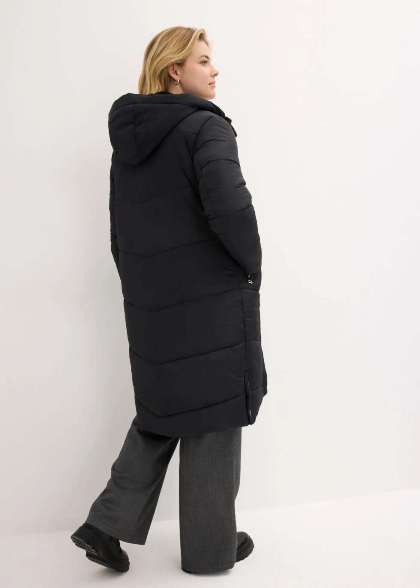 New Abrigo guateado con forro polar en la capucha Mujer Chaquetas Y Abrigos