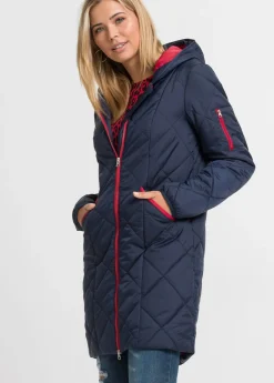 New Abrigo guateado en dos colores Mujer Chaquetas Y Abrigos