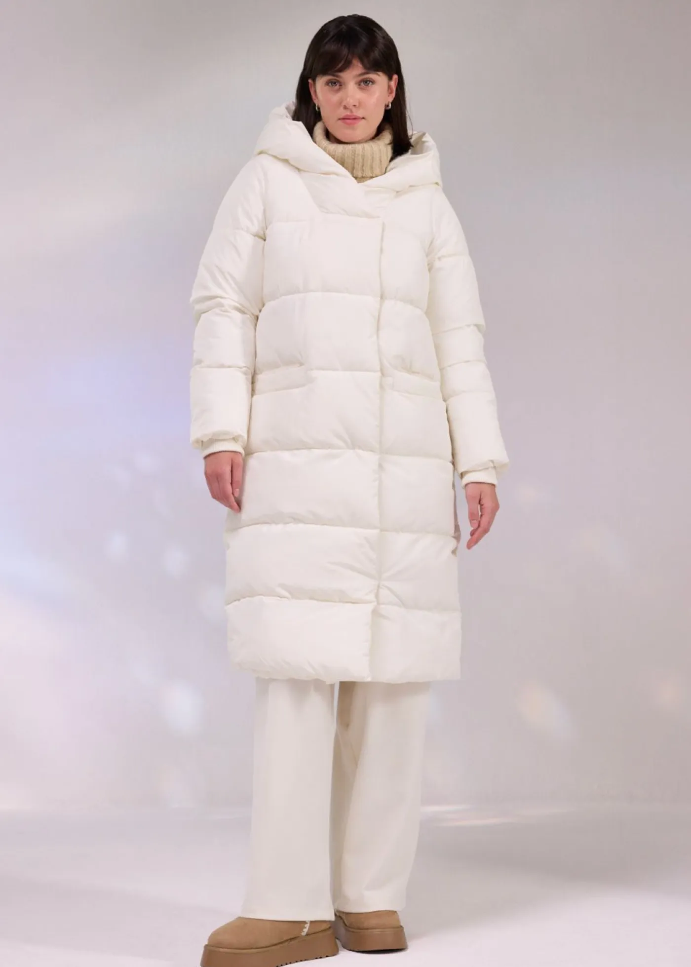 Outlet Abrigo guateado oversize Mujer Chaquetas Y Abrigos