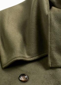 Abrigo holgado con aspecto de lana y cuello ancho Mujer Chaquetas Y Abrigos