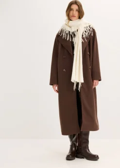 Outlet Abrigo holgado con aspecto de lana Mujer Chaquetas Y Abrigos