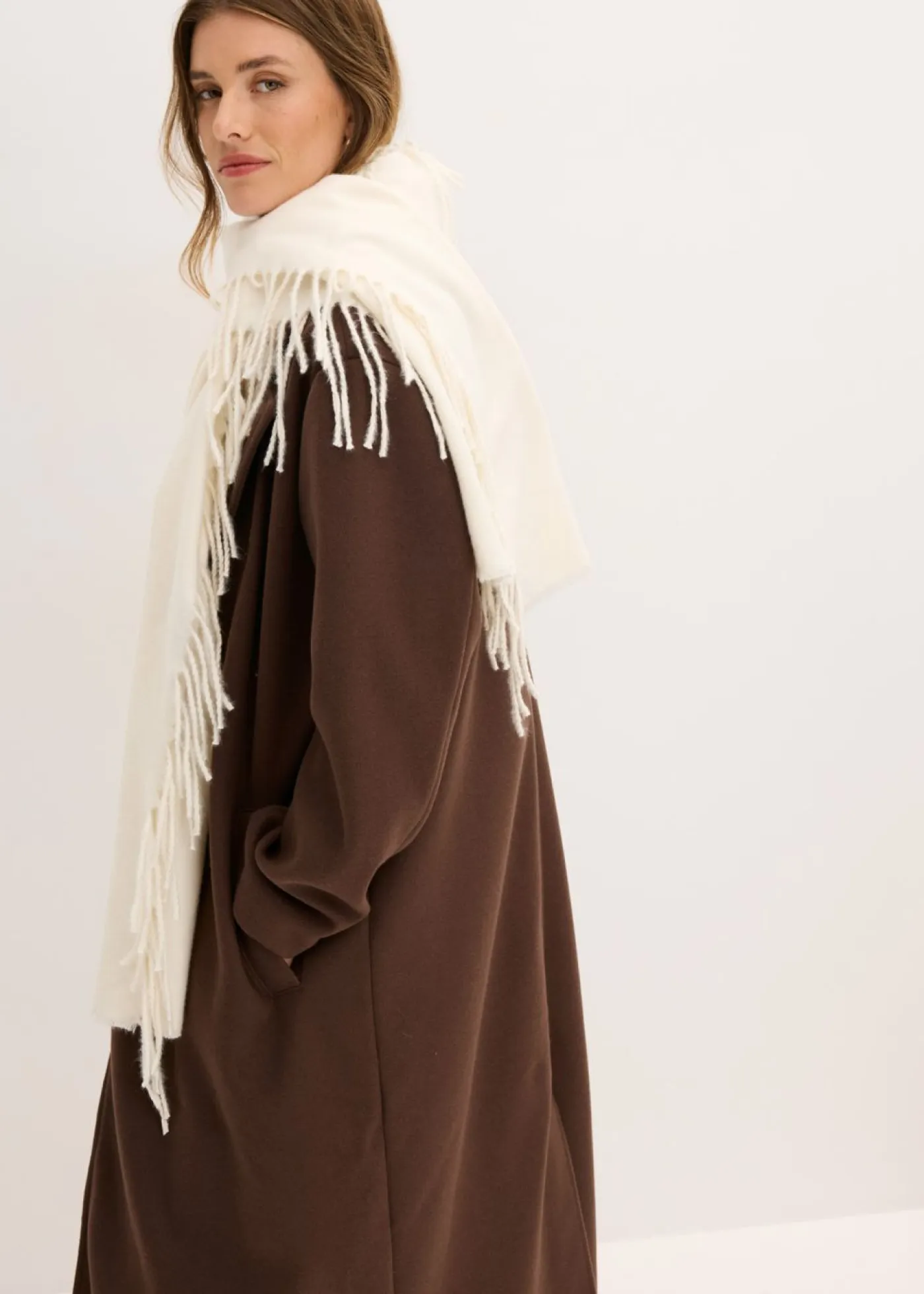 Outlet Abrigo holgado con aspecto de lana Mujer Chaquetas Y Abrigos