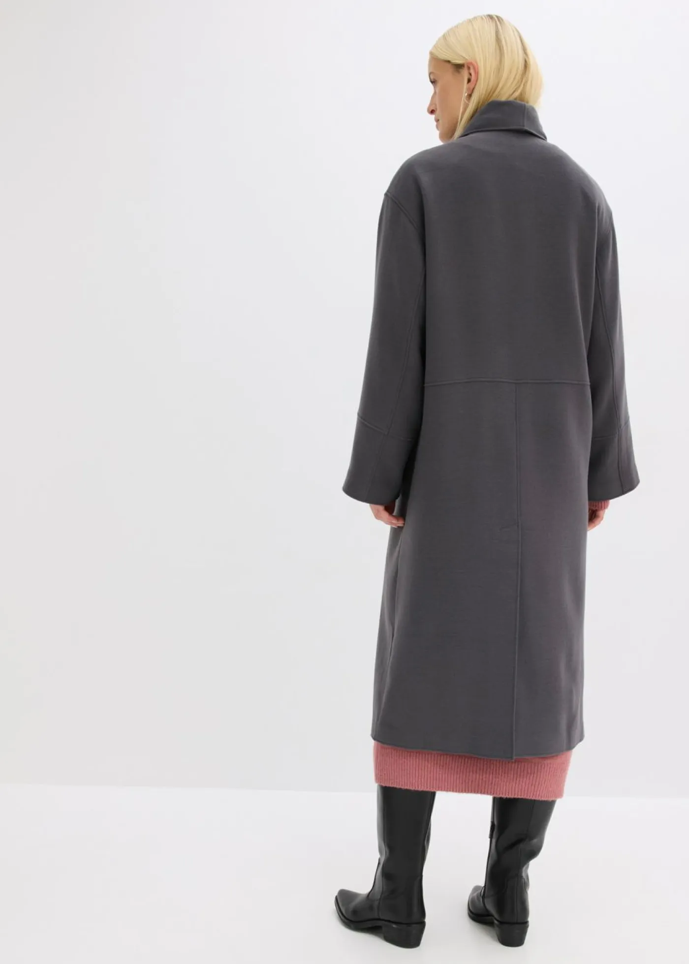 Abrigo holgado con dos bolsillos cosidos Mujer Esenciales|Chaquetas Y Abrigos