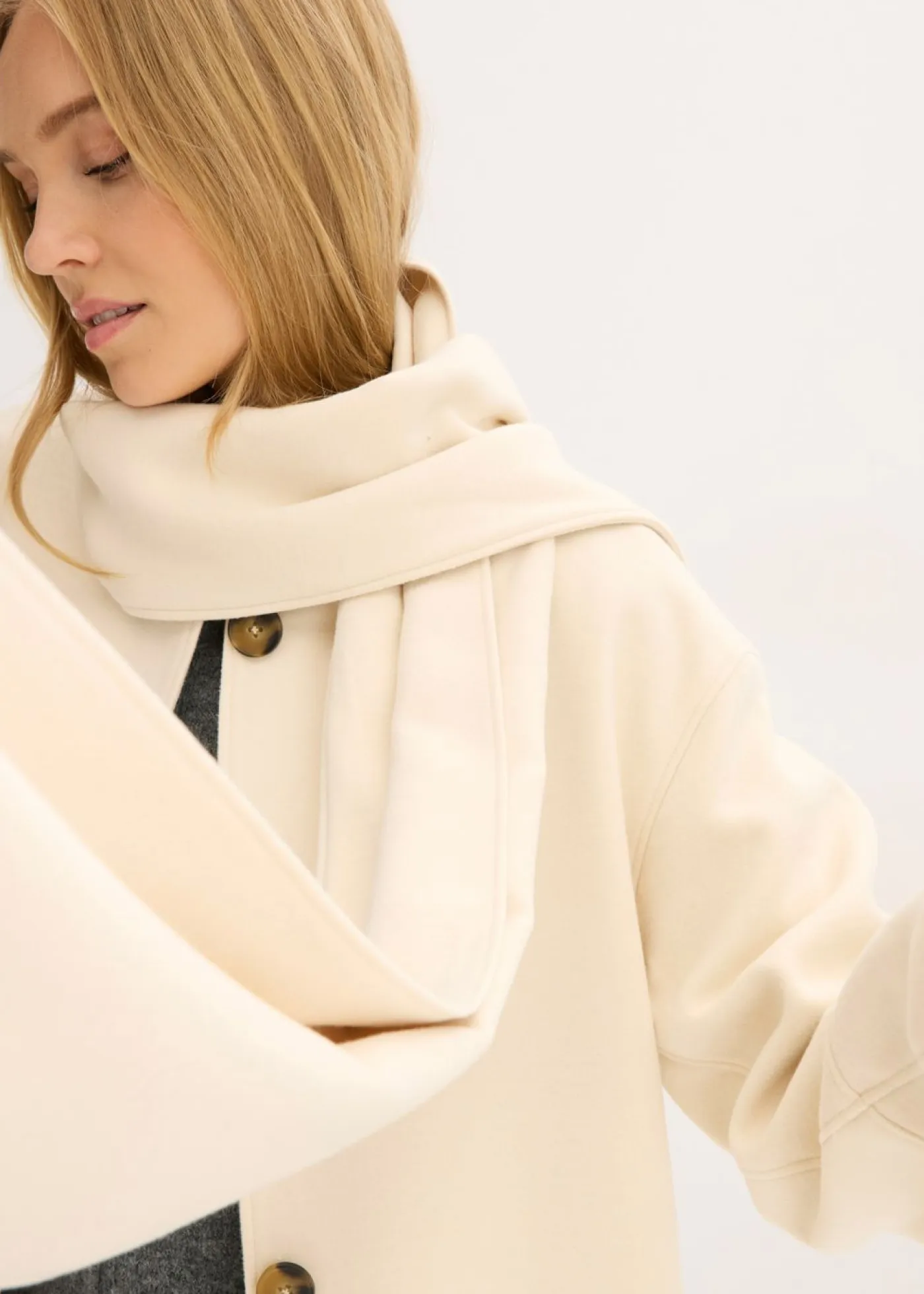 New Abrigo holgado con dos bolsillos cosidos Mujer Esenciales|Chaquetas Y Abrigos