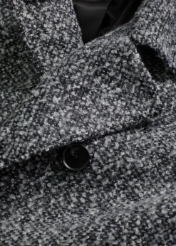 Outlet Abrigo holgado corto con aspecto de lana jaspeada Mujer Chaquetas Y Abrigos