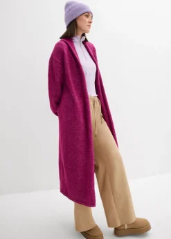 Clearance Abrigo largo de punto con acabado hairy Mujer Jerséis|Ropa De Punto