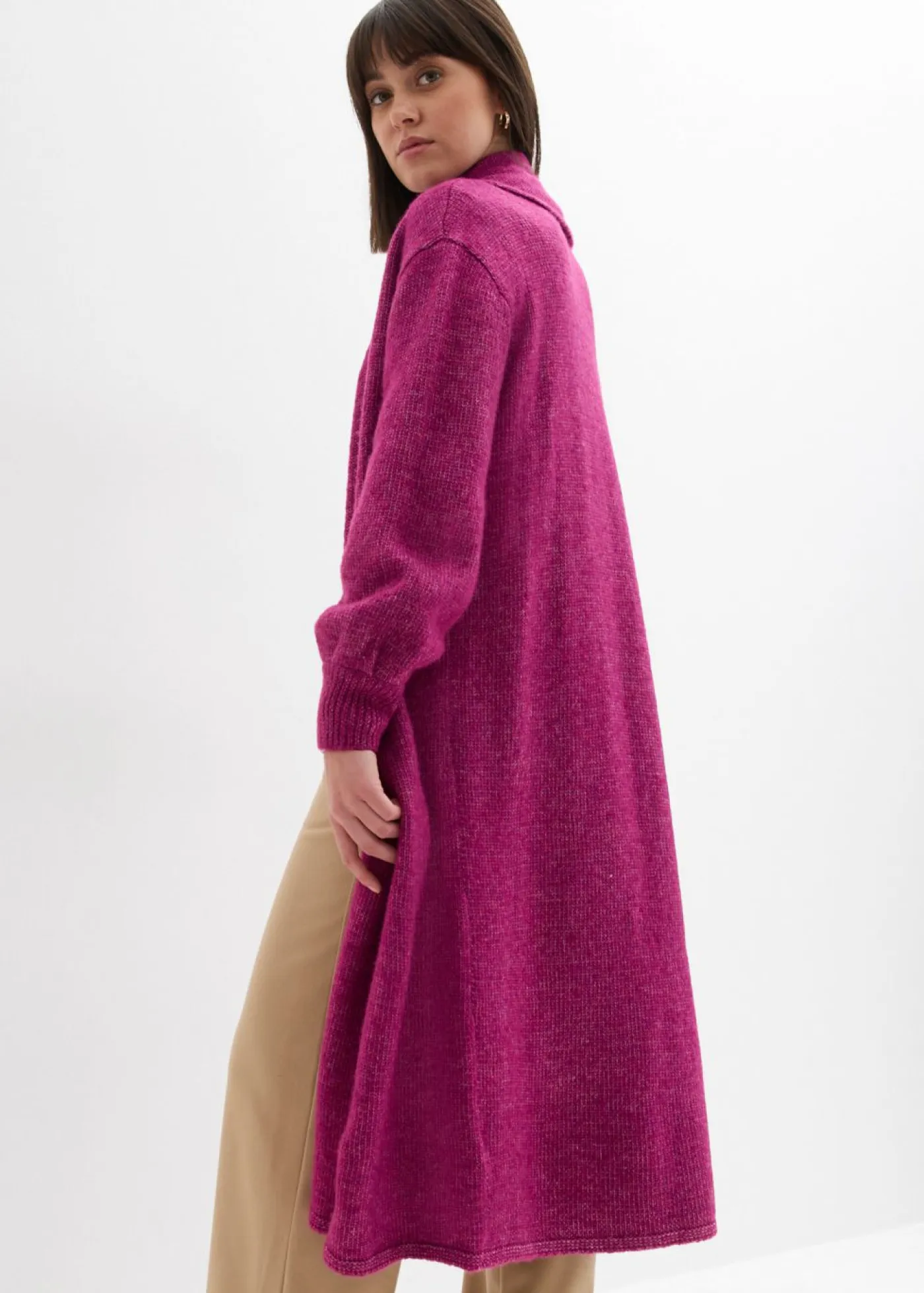 Clearance Abrigo largo de punto con acabado hairy Mujer Jerséis|Ropa De Punto