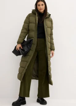 Clearance Abrigo largo guateado con capucha Mujer Chaquetas Y Abrigos