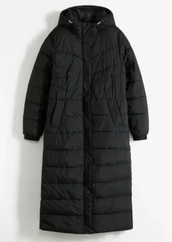 Discount Abrigo largo guateado con capucha Mujer Chaquetas Y Abrigos